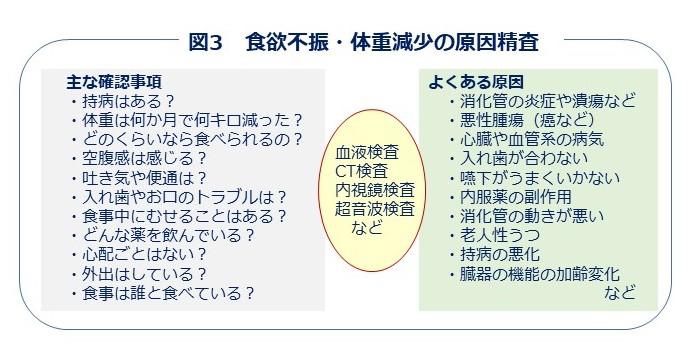 図３　食欲不振・体重減少の原因精査