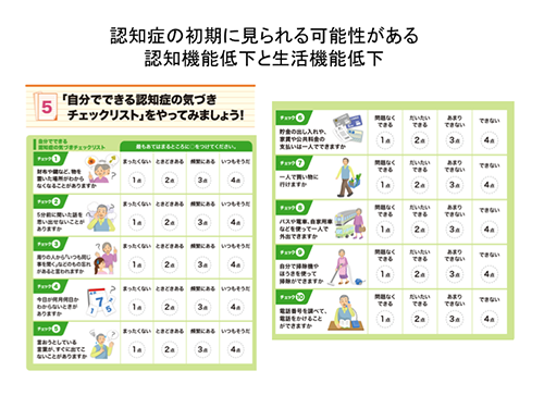 認知症の初期に見られる可能性がある認知機能低下と生活機能低下